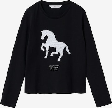 MANGO KIDS Shirt 'Animals' in Black: front