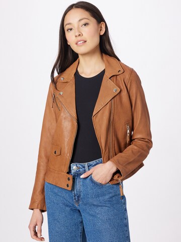 BE EDGY Between-Season Jacket 'Janice' in Brown: front