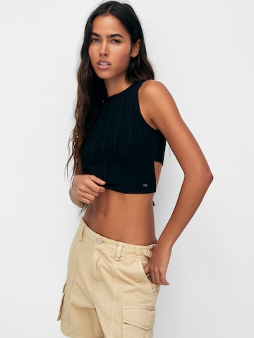 Pull&Bear Knitted top in Black: front