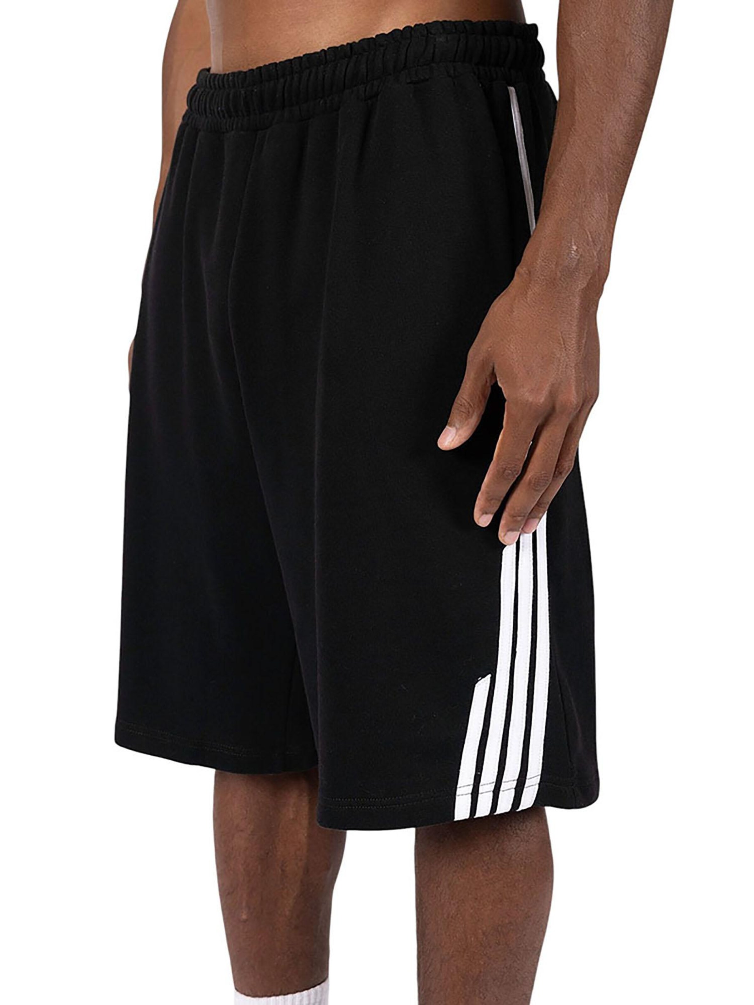 FAVELA Regular Workout Pants '4 Stripe' in Black