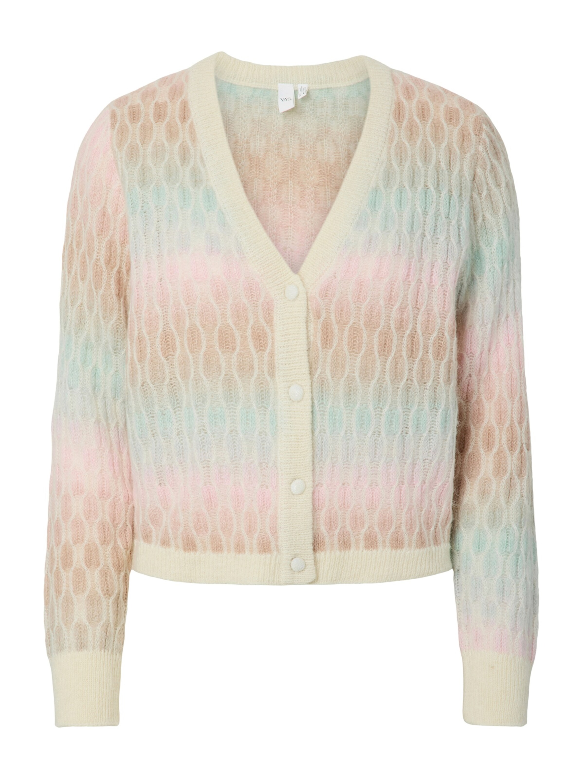 YAS Knit Cardigan 'YASSPACE' in Beige: front