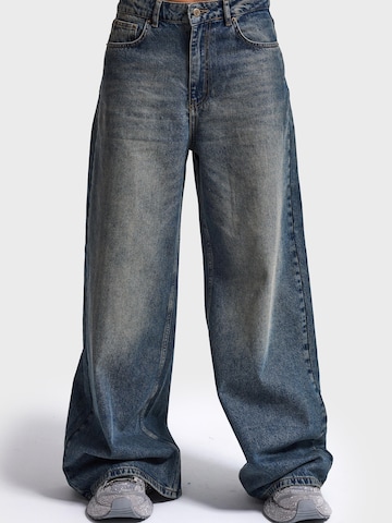 IT'S BASIC - Ropa ancha Vaquero 'ZIPPER MEGA BAGGY MID RISE JEANS' en azul