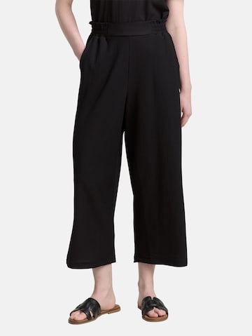 TOM TAILOR DENIM Wide leg Trousers in Black: front