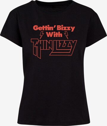 Merchcode Shirt 'Thin Lizzy - Gettin Bizzy' in Zwart: voorkant
