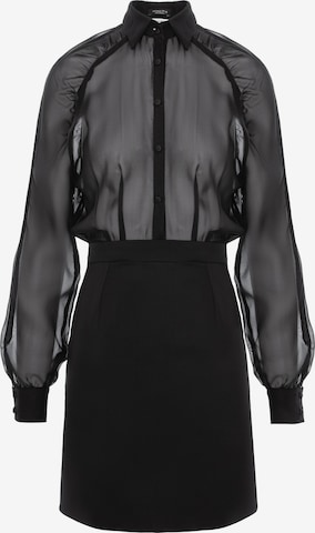 Robe 'Gathered Raglan' AVENUE N°29 en noir : devant