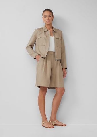 s.Oliver BLACK LABEL Wide leg Bandplooibroek in Beige