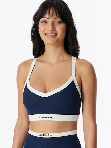 Bustier Soutien-gorge ' Doppelripp - Active ' SCHIESSER en bleu : devant