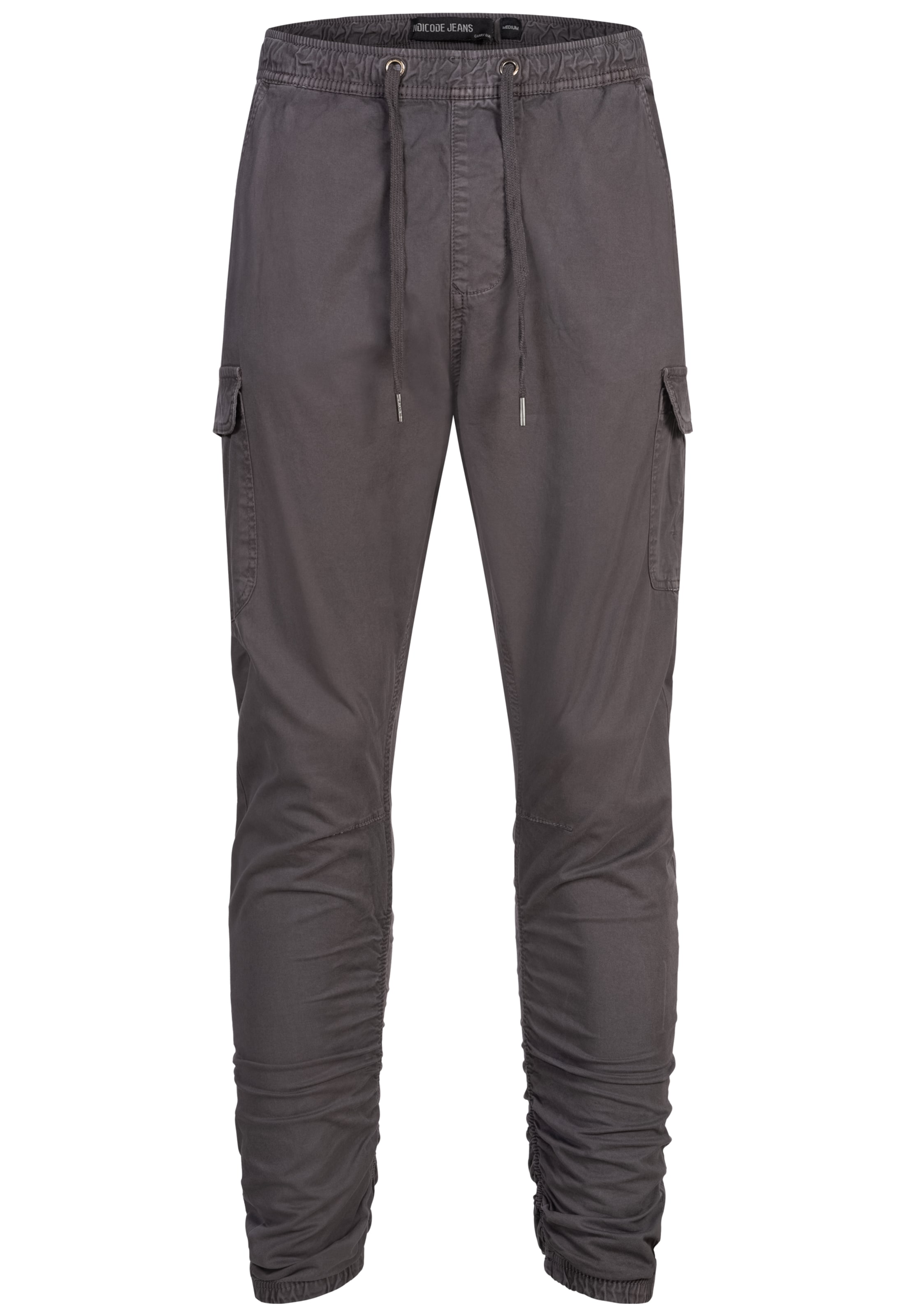 INDICODE JEANS Regular Chino trousers 'Proff' in Grey: front