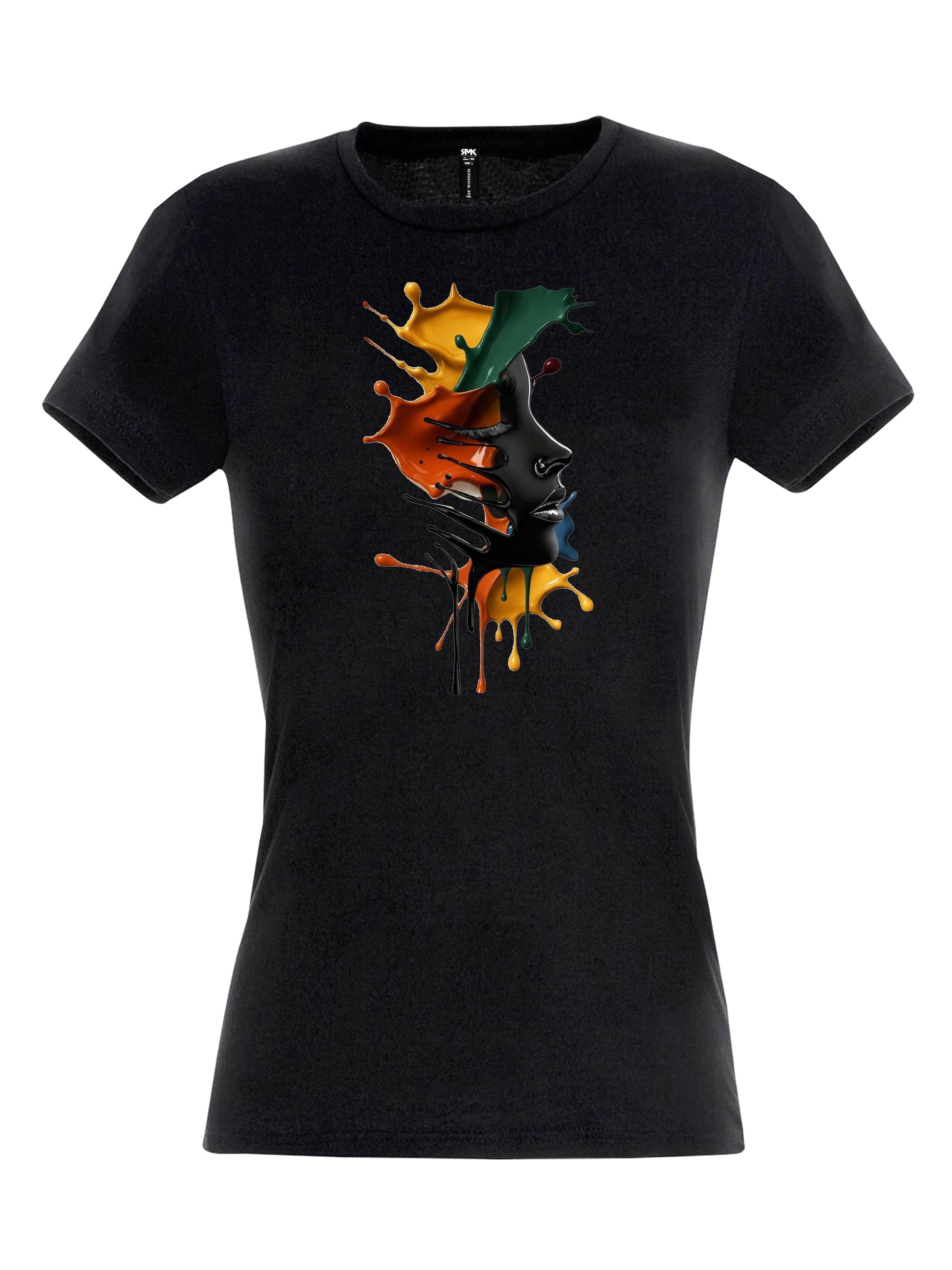 RMK Shirt 'Farbspritzer' in Black: front