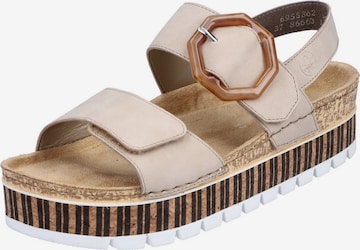 Rieker Strap Sandals in Beige: front