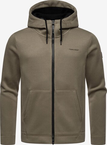 Ragwear Zip-Up Hoodie 'Fabian' in Brown: front