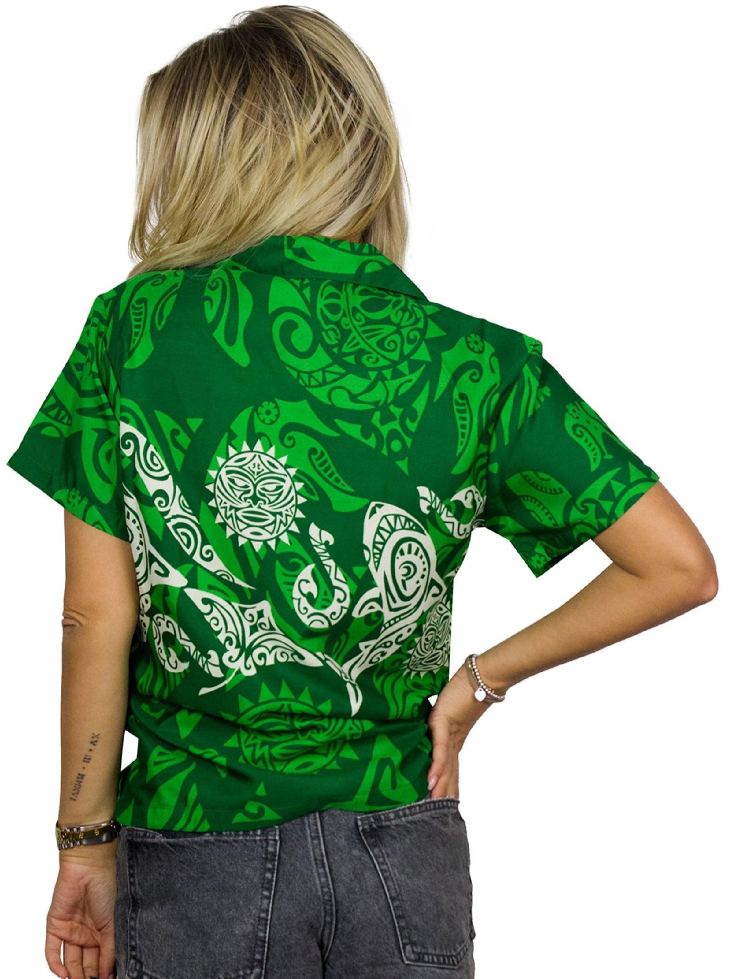 King Kameha Bluse 'Maori Chest'‌‌‌‌‌ in Grün