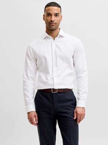 JACK & JONES Slim Fit Skjorte 'JPRBLAParker' i hvid: forside