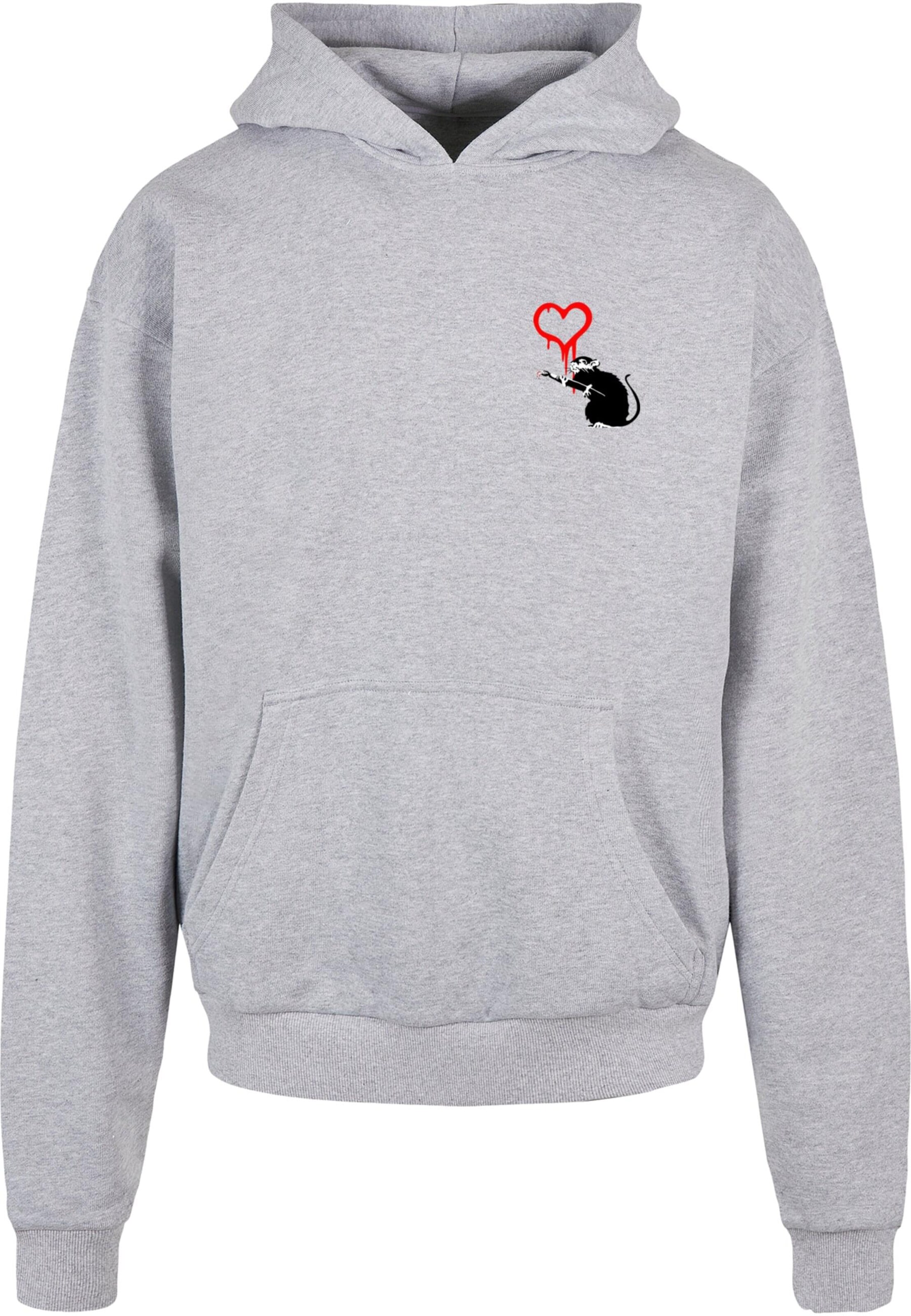Felpa 'Banksy - Love Rat' di Merchcode in grigio: frontale
