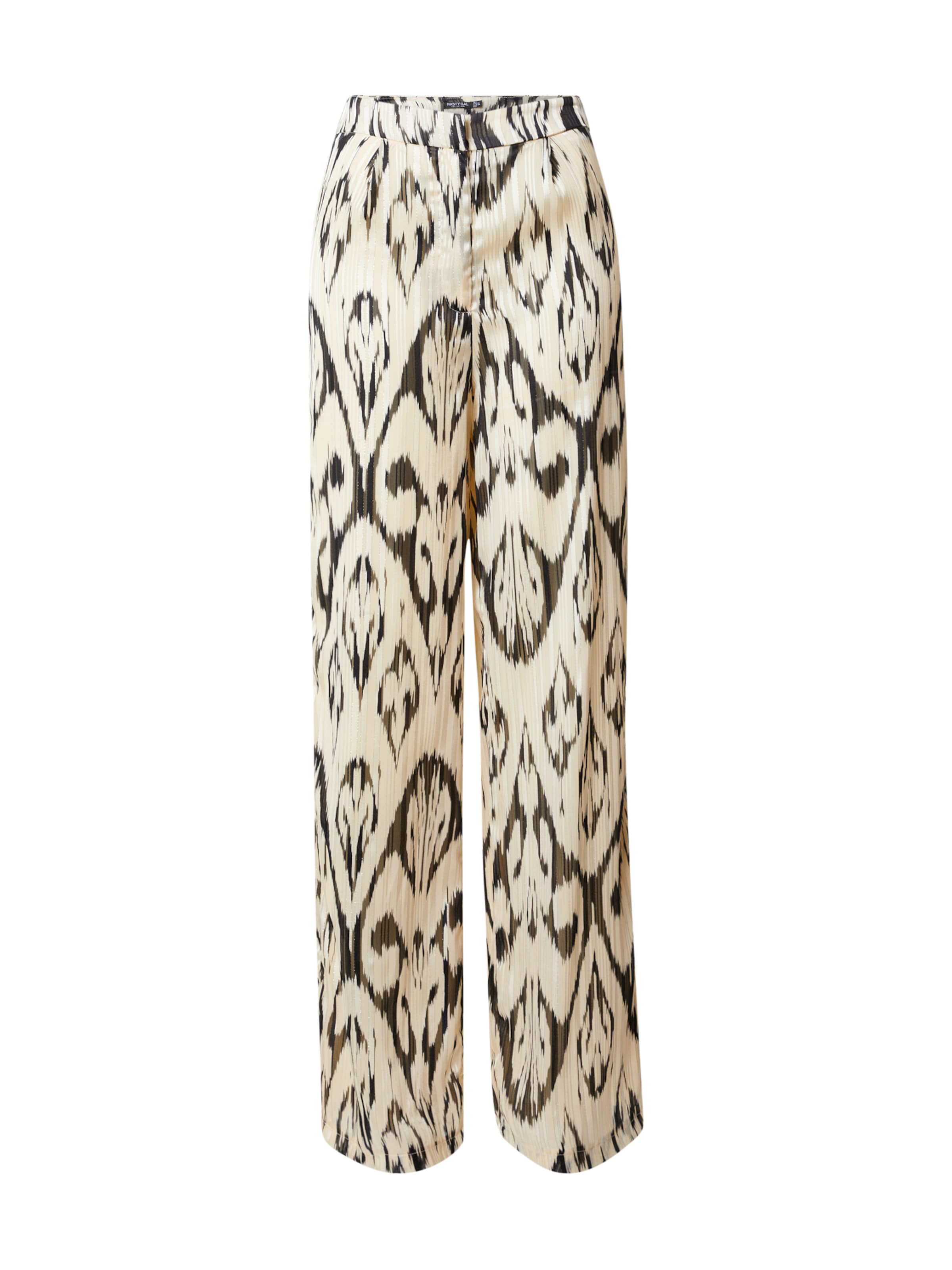 Nasty GalWide Leg/ Široke nogavice Hlače - bež boja: prednji dio