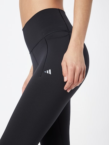 ADIDAS PERFORMANCE Skinny Športne hlače 'Optime Luxe' | črna barva