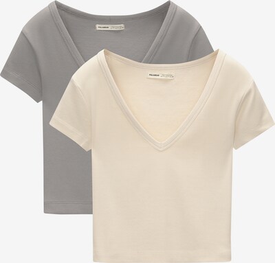 Pull&Bear T-Shirt in beige / grau, Produktansicht