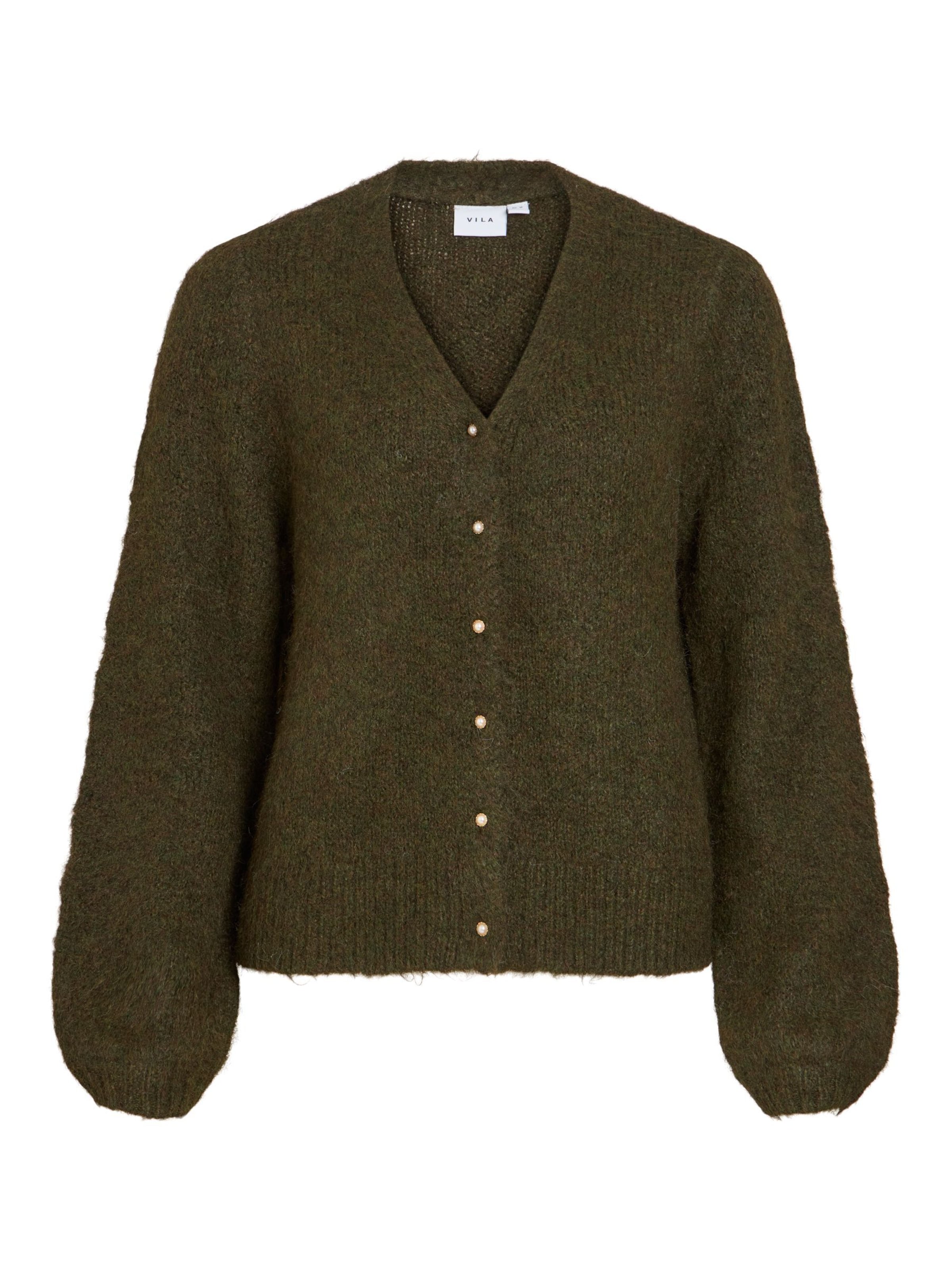 VILA Gebreid vest in Groen: voorkant
