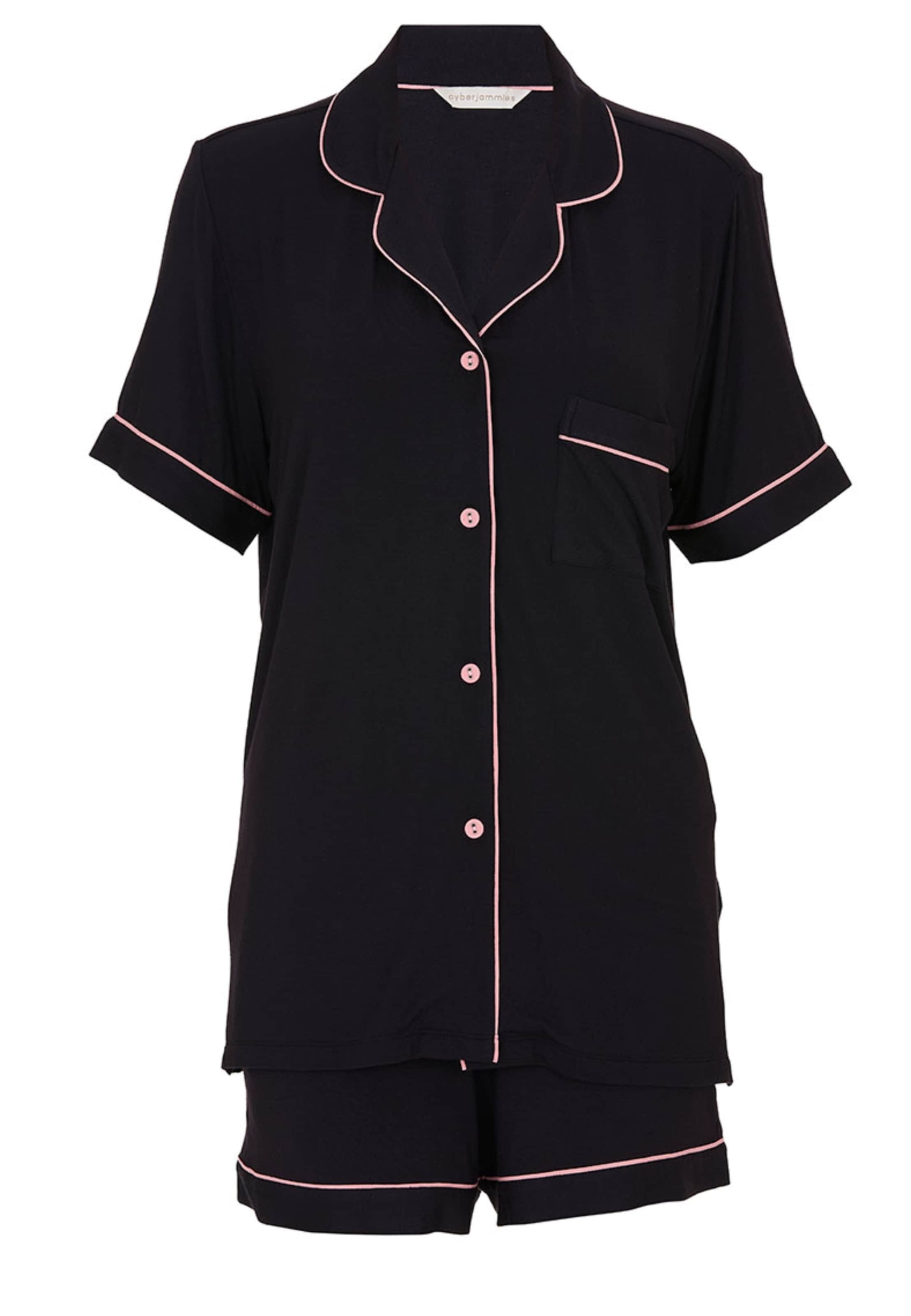Cyberjammies Short Pajama Set 'Bonnie' in Black: front