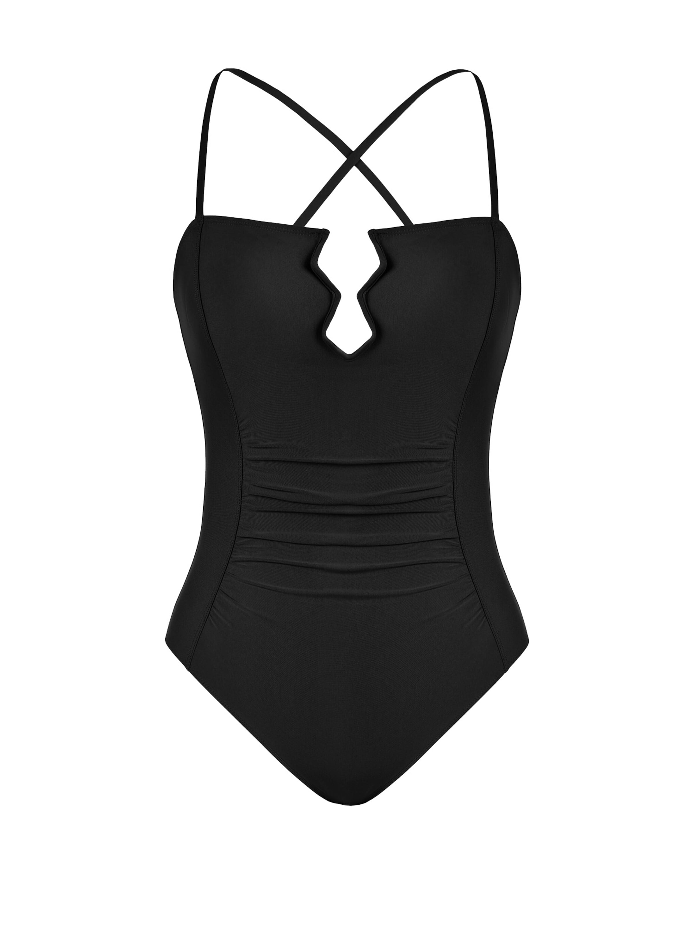 Cupshe Classic Swimsuit 'Back Tie' in Black: front