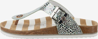 TOM TAILOR Komfort-Pantoletten in braun / silber / weiß, Produktansicht