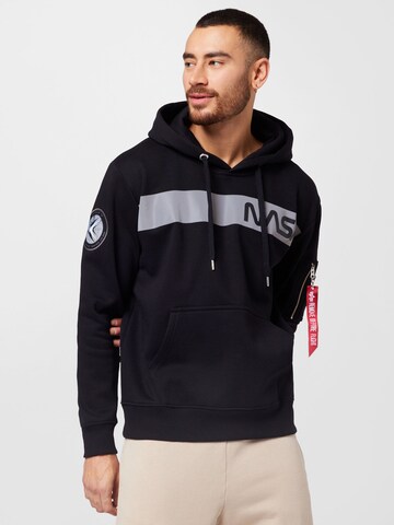 ALPHA INDUSTRIES Mikina 'NASA' - Čierna: predná strana