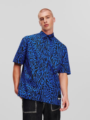 KARL LAGERFELD JEANS Regular fit Overhemd in Blauw: voorkant