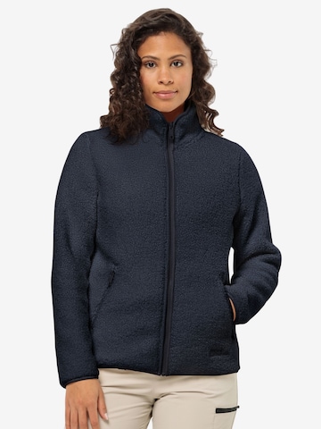 JACK WOLFSKIN Athletic Fleece Jacket 'High Curl' in Blue: front