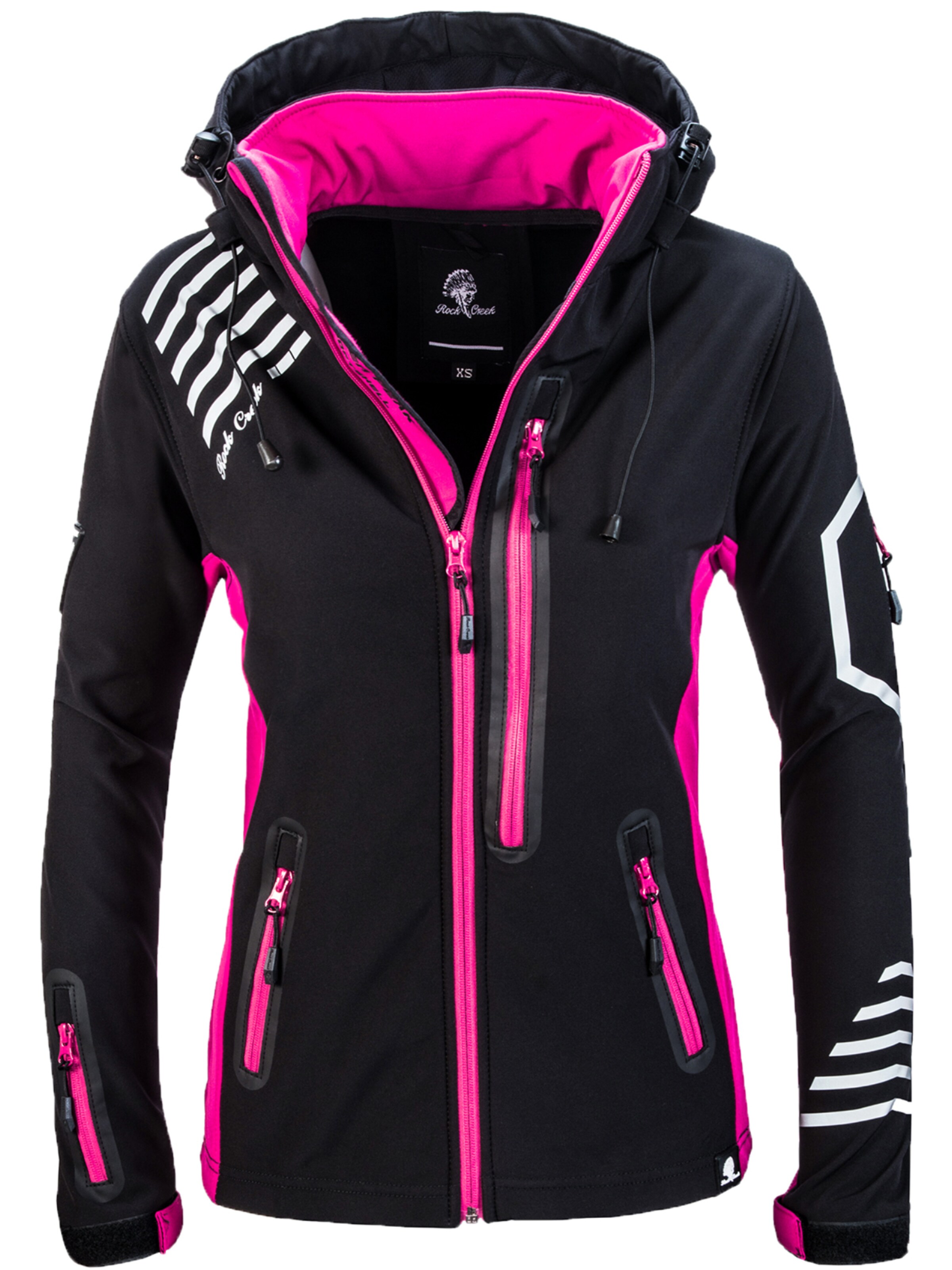 Rock Creek Outdoorjacke in Schwarz: Vorderseite