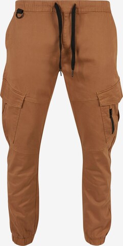 SOUTHPOLE Tapered Cargo Pants in Brown: front