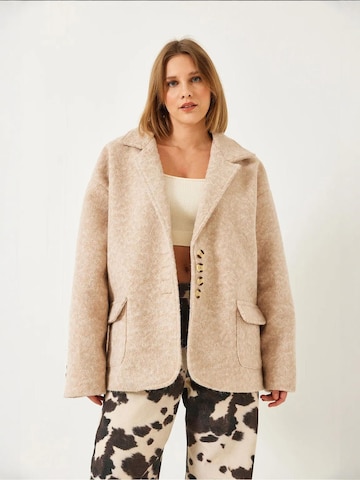 Bianco Lucci - Sobretudo meia-estação em bege: frente