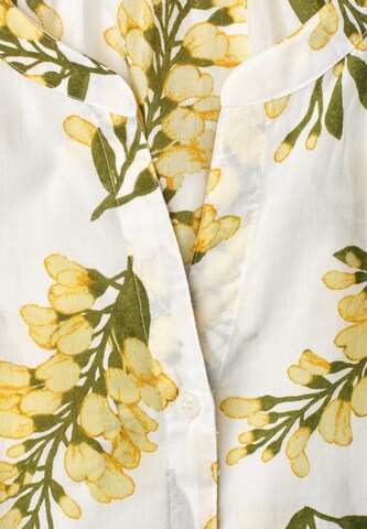 Street One Studio Kurzarm Bluse mit Split Neck und Print in Weiß