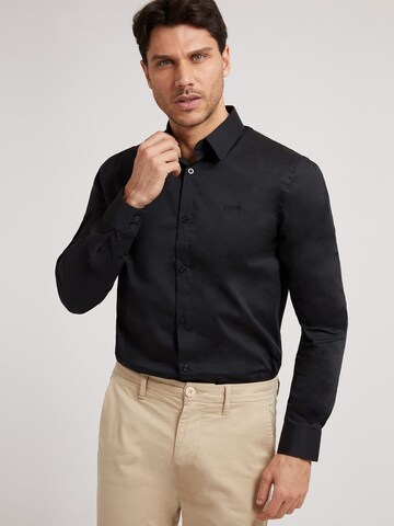 GUESS Slim fit Overhemd in Zwart