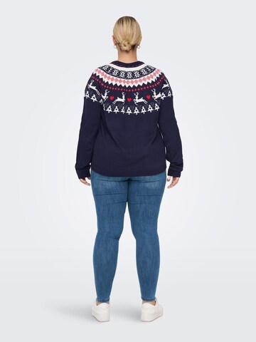 ONLY Carmakoma Sweater 'X-mas' in Blue