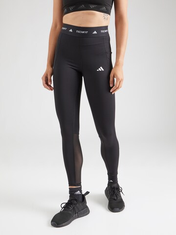 ADIDAS PERFORMANCE Скинни Спортивные штаны 'Stash' в Черный: спереди