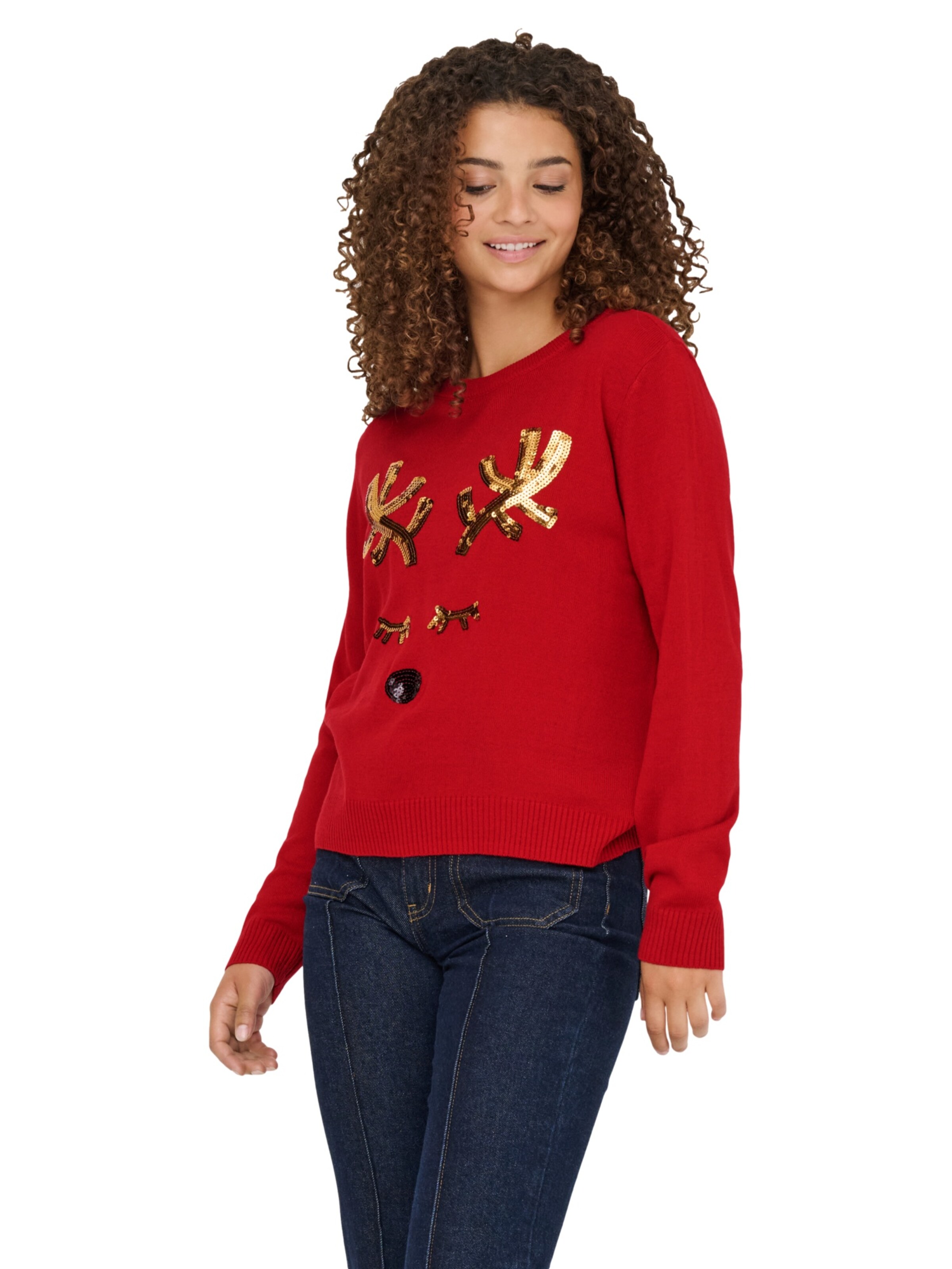 ONLY Sweater 'Xmas Shine' in Red: front
