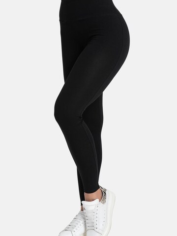 Evoni Slimfit Leggings 'aus Baumwolle mit hohem Bund'‌‌‌ in Schwarz
