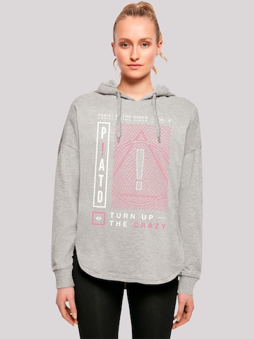 Sweat-shirt 'Panic At The Disco Turn Up The Crazy' F4NT4STIC en gris : devant