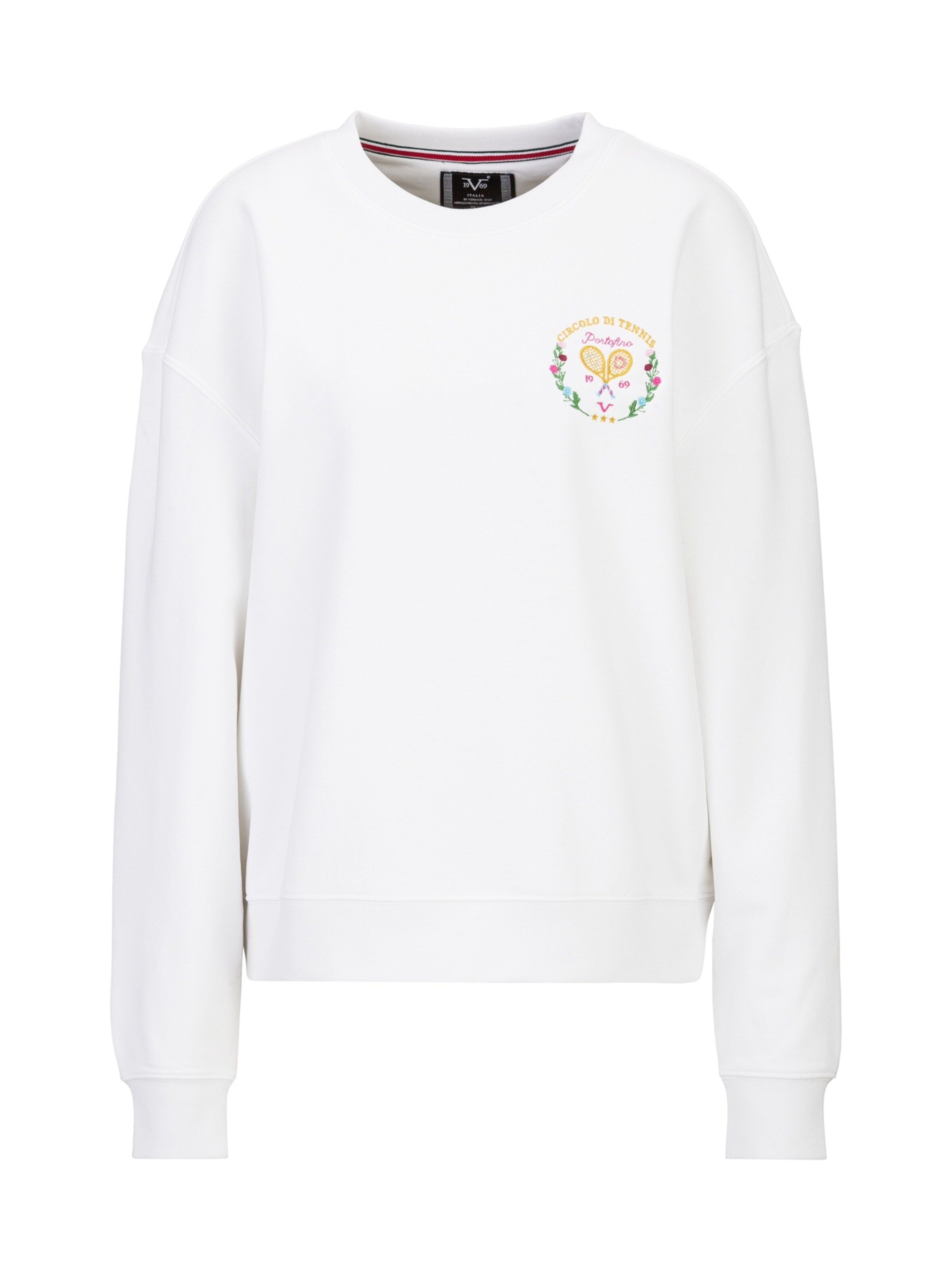 19V69 ITALIA Sweatshirt 'Sinja Tennis 2' in White: front