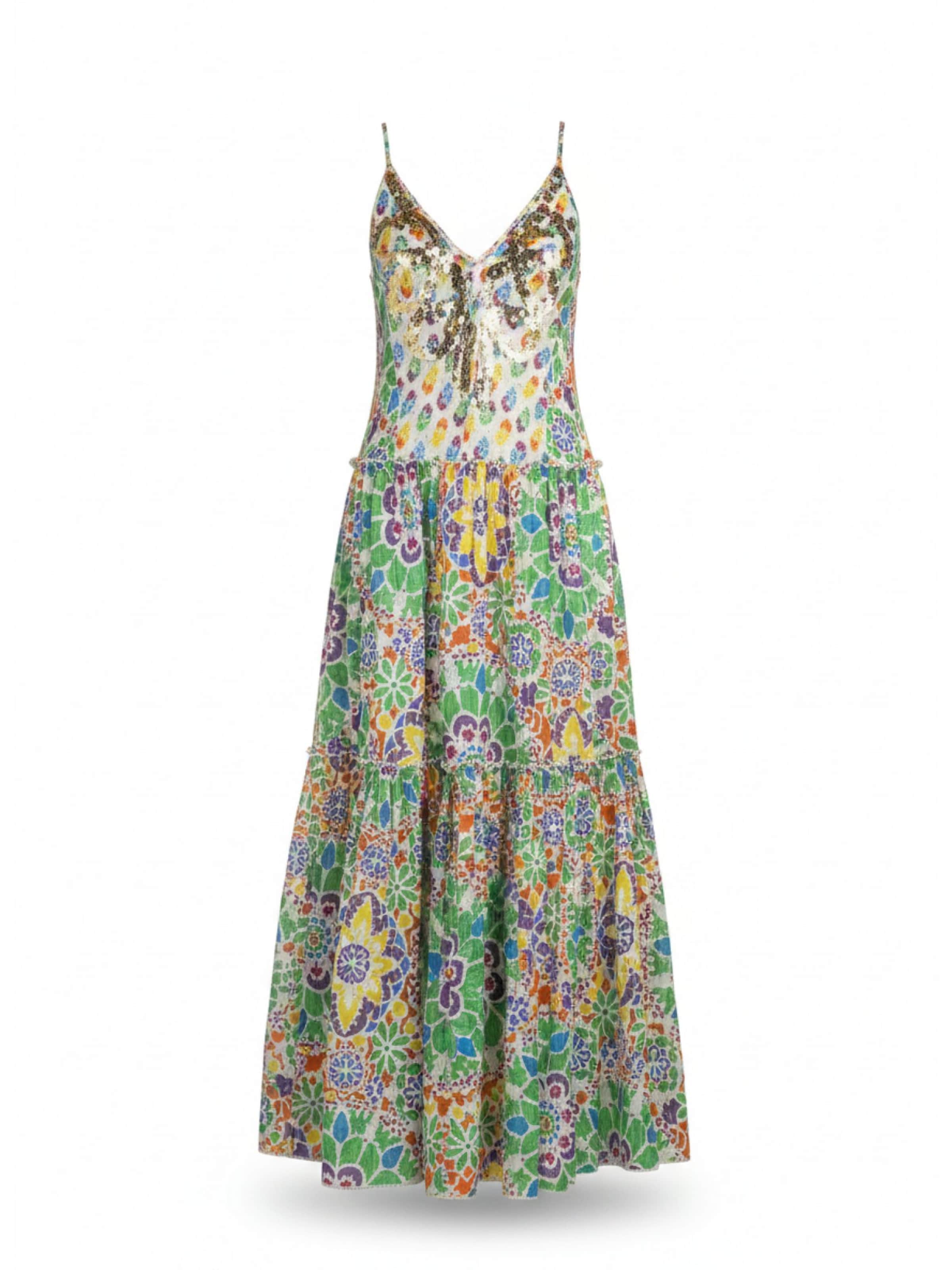 Miss June Kjole 'Robe Longue Innika' i orange