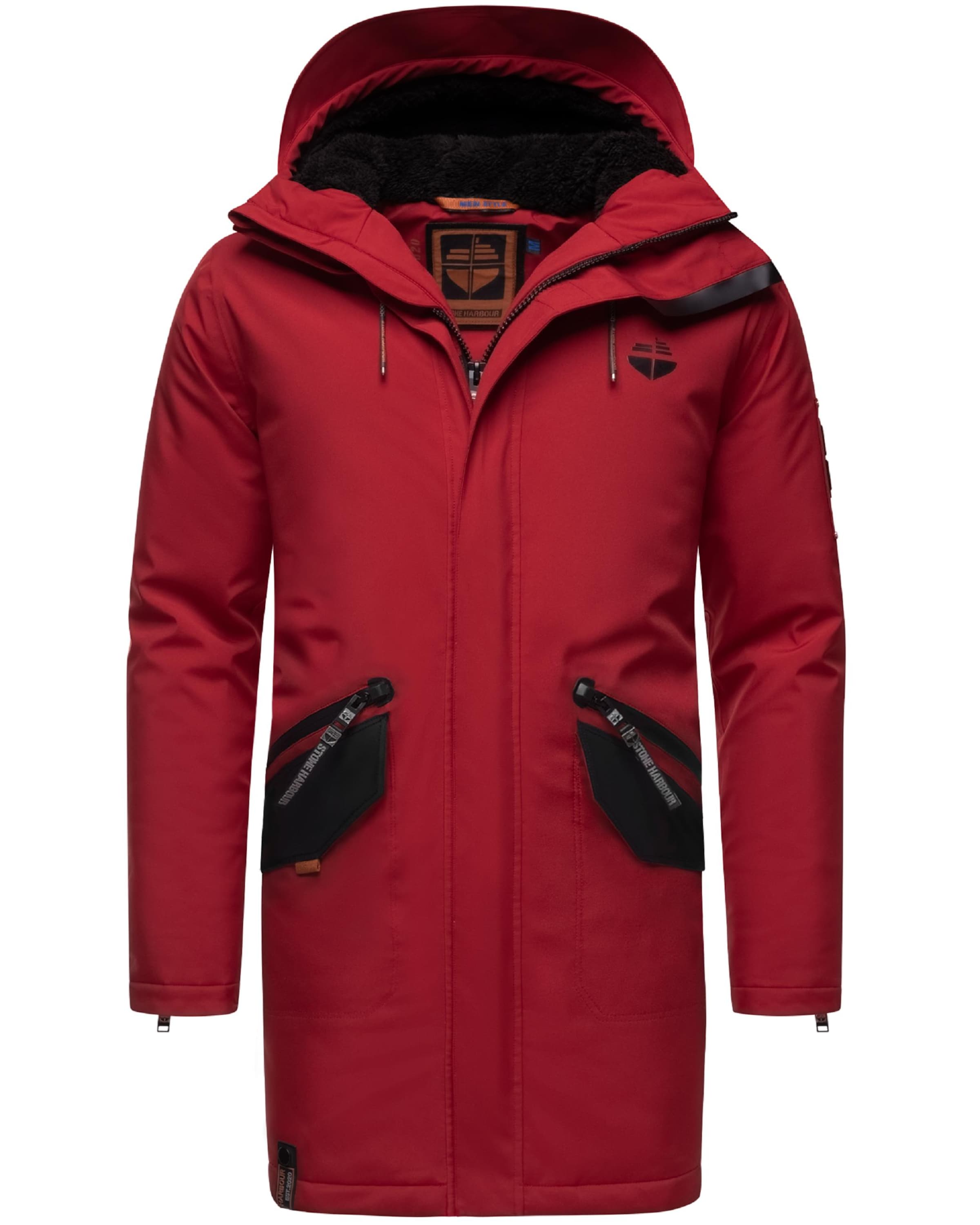 STONE HARBOUR - Parka de inverno 'Ragaan' em vermelho