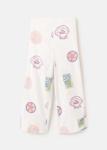 MANGO KIDS Loose fit Pants 'Sardiset' in White