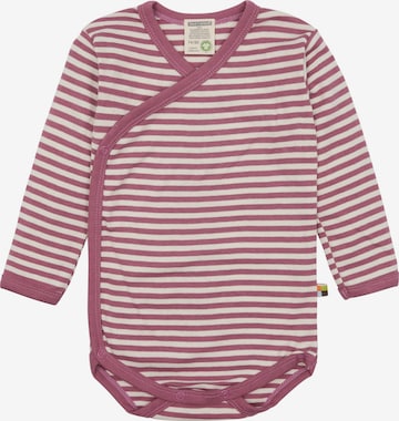 loud + proud Strampler/Body in Lila: Vorderseite