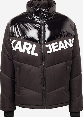 KARL LAGERFELD JEANS Zimní bunda – černá: přední strana