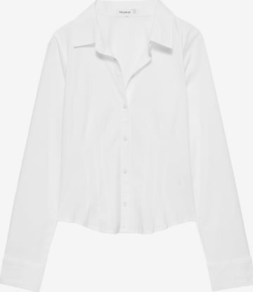 Pull&Bear Bluse in Weiß: Vorderseite