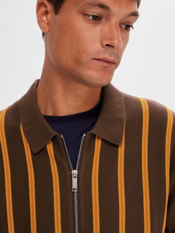 SELECTED HOMME Cardigan 'MATTIS' i brun