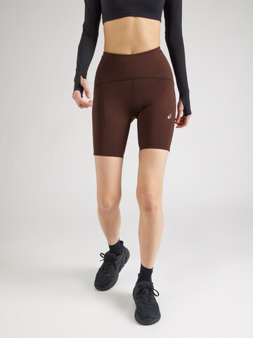 ASICS Skinny Spodnie sportowe 'ROAD' w kolorze brązowy: przód