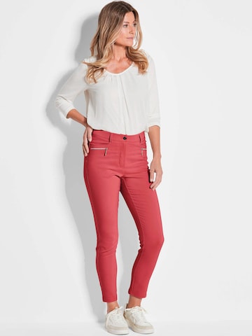 Goldner Slimfit Broek 'Bella' in Rood