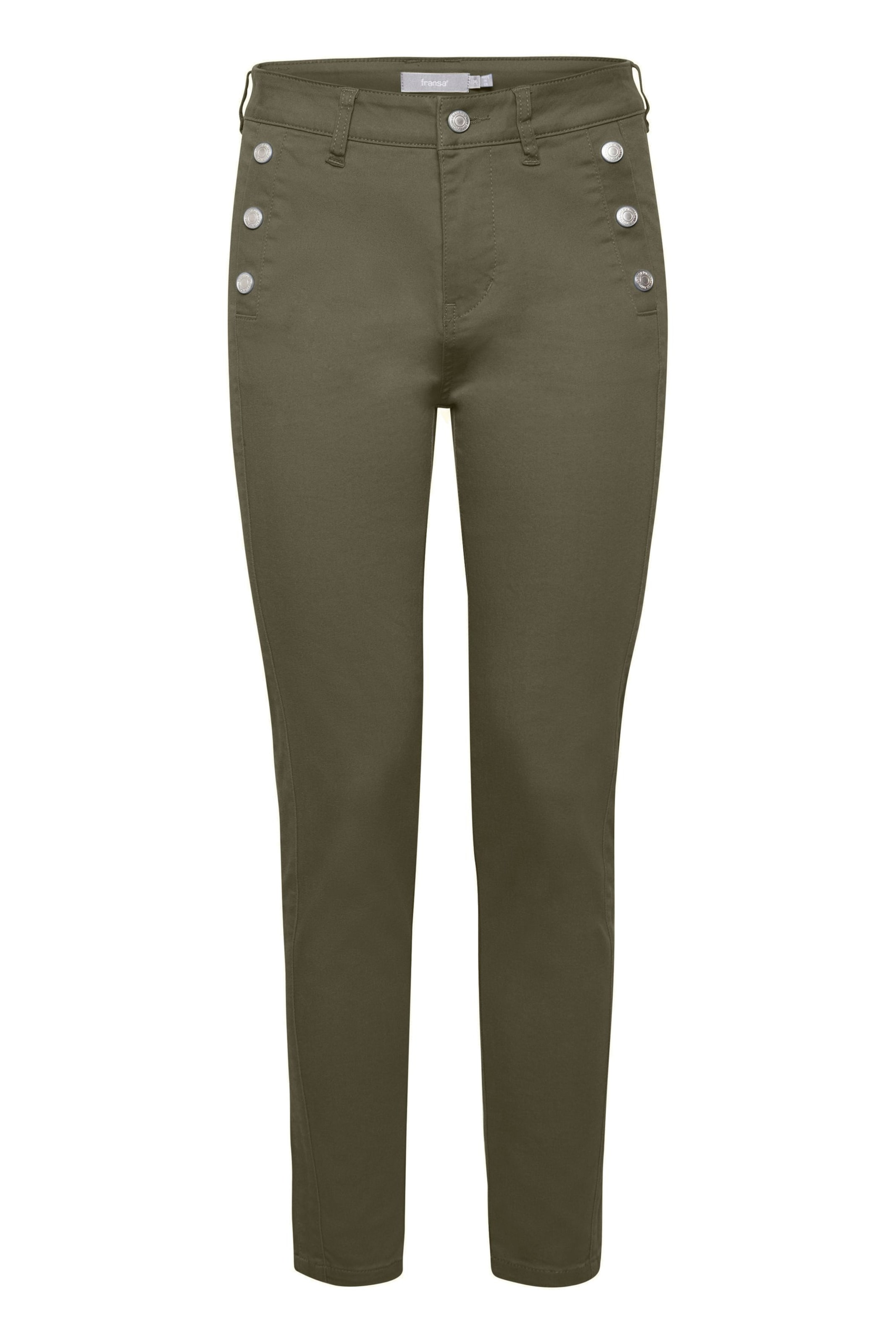 Fransa Slimfit Broek 'Max' in Groen: voorkant