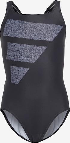 ADIDAS PERFORMANCE Athletic Swimwear 'Big Bars Logo' in Black: front
